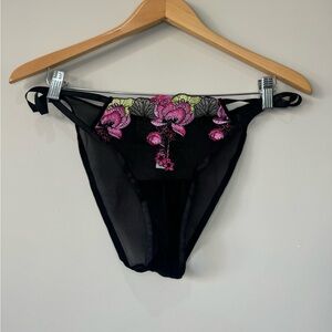 Adore Me NWOT Jayda Black Sheer Floral Embroidered Lingerie panties size 0X